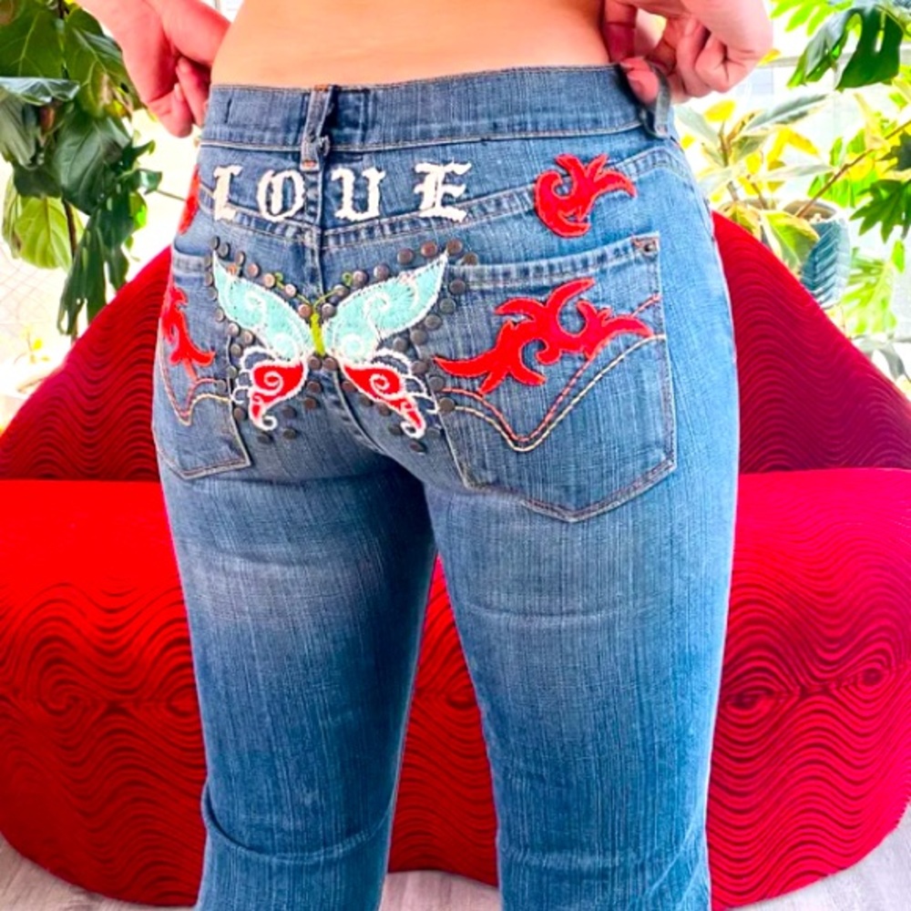 ☮️People for Peace☮️ Vintage 00s Y2K low waist Britney Spears size 32 waist